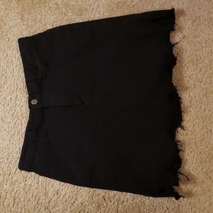 Chuu 5KG Jeans Distressed Miniskirt